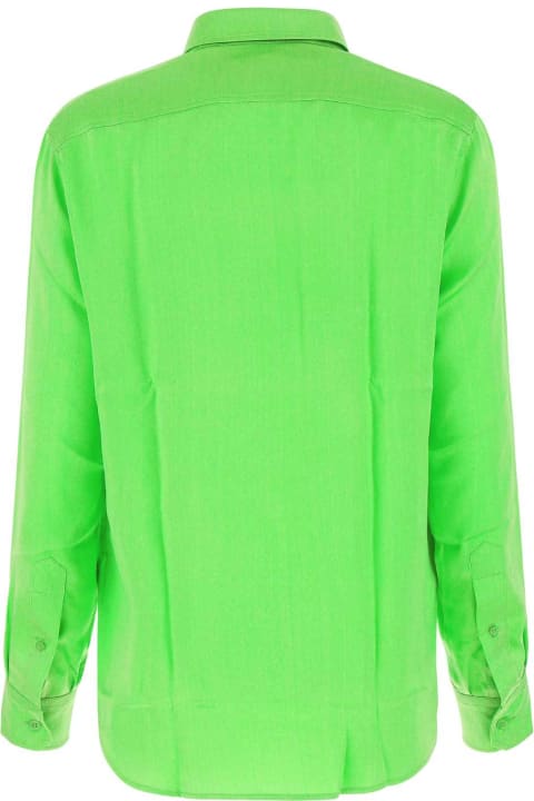 Ami Alexandre Mattiussi Topwear for Women Ami Alexandre Mattiussi Fluo Green Satin Shirt