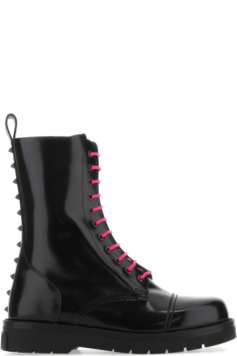 Fashion for Men Valentino Garavani Black Leather Combat Boots