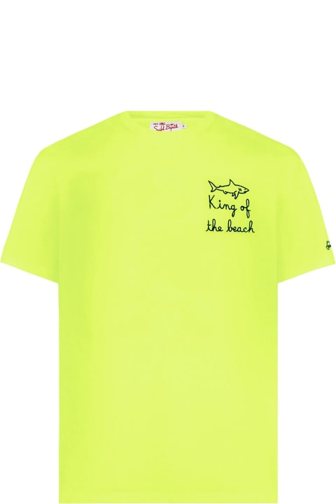 أدوات منزلية MC2 Saint Barth Man T-shirt With King Of The Beach Embroidery