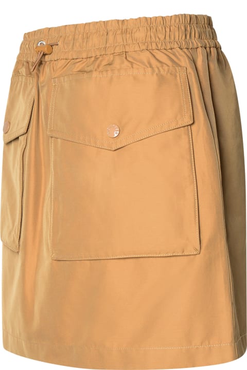 ウィメンズ Monclerのスカート Moncler Cargo Miniskirt In Beige Cotton Blend