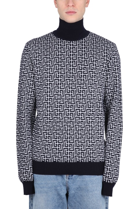 メンズ Balmainのウェア Balmain Two-tone Wool Blend Sweater
