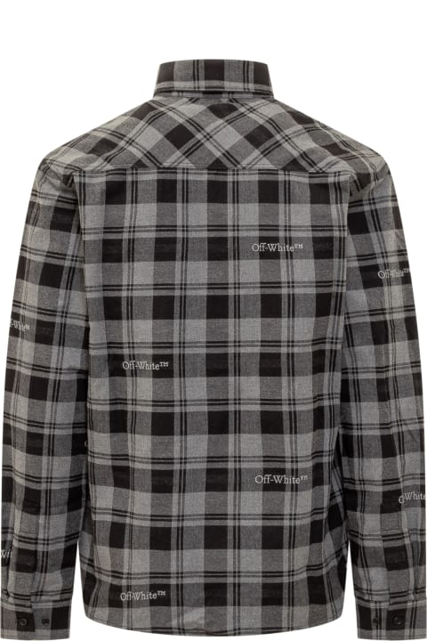 Off-White Men Off-White Check Patterned Buttoned Shirt