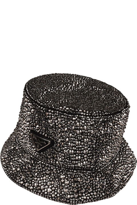 Hats for Women Prada Logo Plaque Embellished Hat
