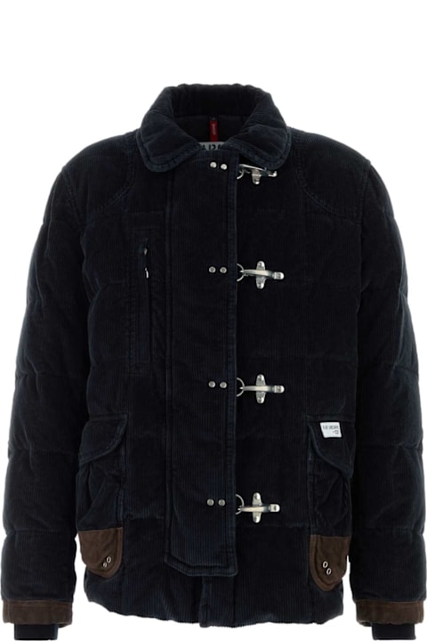 Fay for Men Fay Navy Blue Corduroy Down Jacket