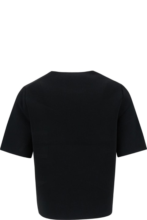 ウィメンズ新着アイテム Theory Black T-shirt With U Neckline In Viscose Blend Woman