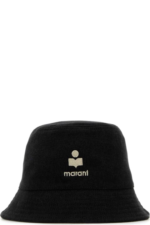 Isabel Marant قبعات لـ السيدات Isabel Marant Black Denim Haley Bucket Hat