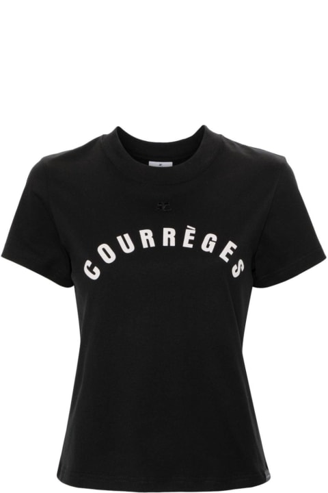 Courrèges Topwear for Women Courrèges Logo Printed Crewneck T-shirt