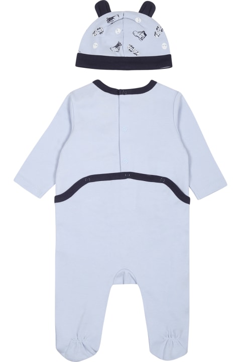 Bodysuits & Sets for Baby Girls Timberland Light Blue Set For Baby Boy With Logo