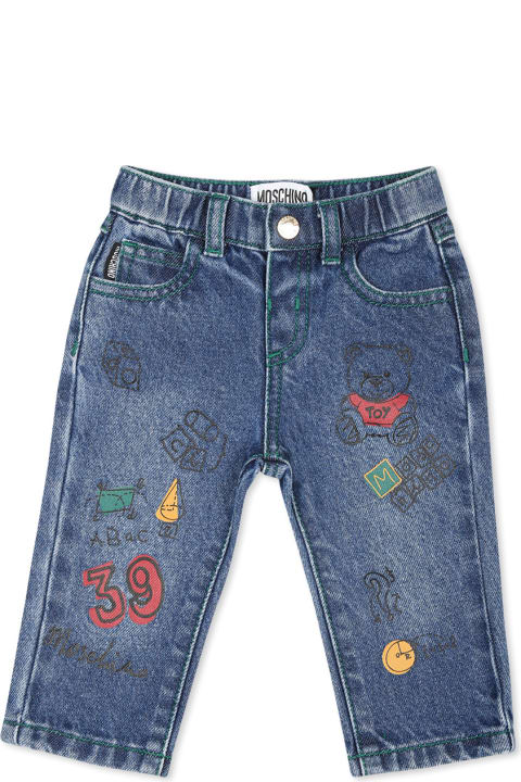 Moschino Bottoms for Baby Boys Moschino Blue Jeans For Baby Boy With Logo