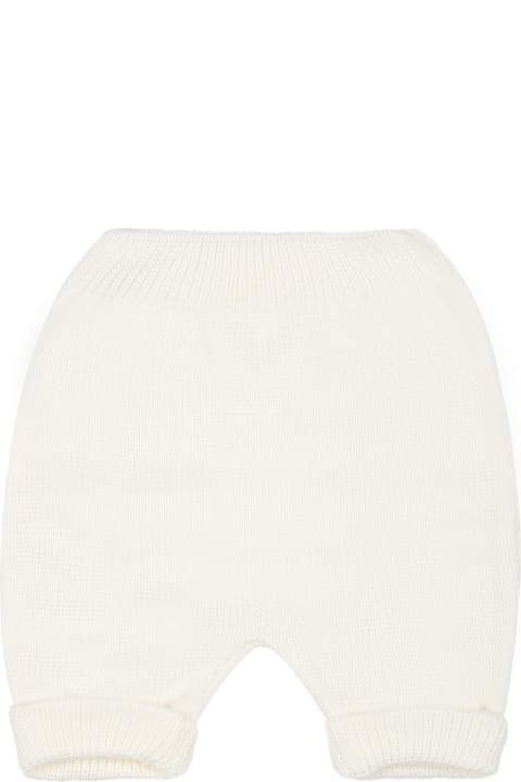 Little Bear Bottoms for Baby Boys Little Bear White Casual Trousers For Baby Boy