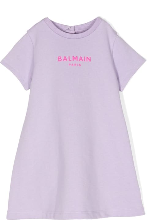 Sale for Baby Girls Balmain Dress With Logo Print