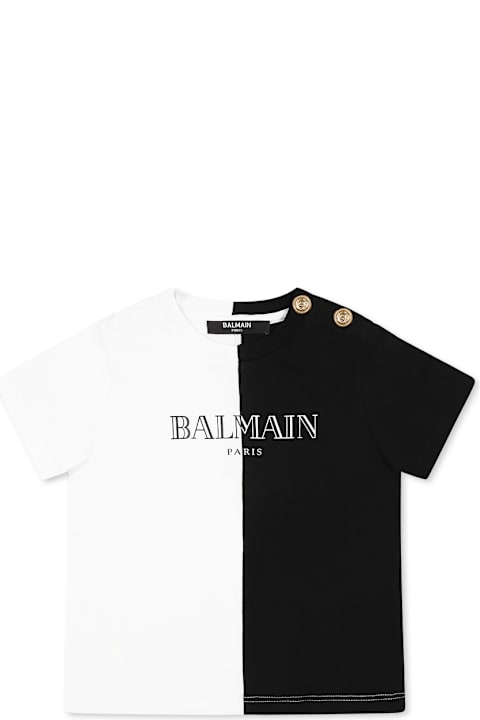 Balmain T-Shirts & Polo Shirts for Baby Girls Balmain Multicolor T-shirt For Babykids With Logo