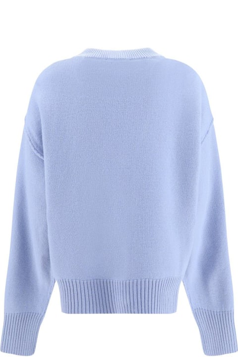 Ami Alexandre Mattiussi Sweaters for Men Ami Alexandre Mattiussi Paris De Coeur Logo Intarsia Knit Cardigan