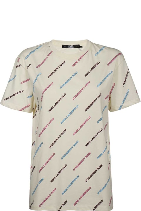 أدوات منزلية Karl Lagerfeld Cotton T-shirt With All Over Logo