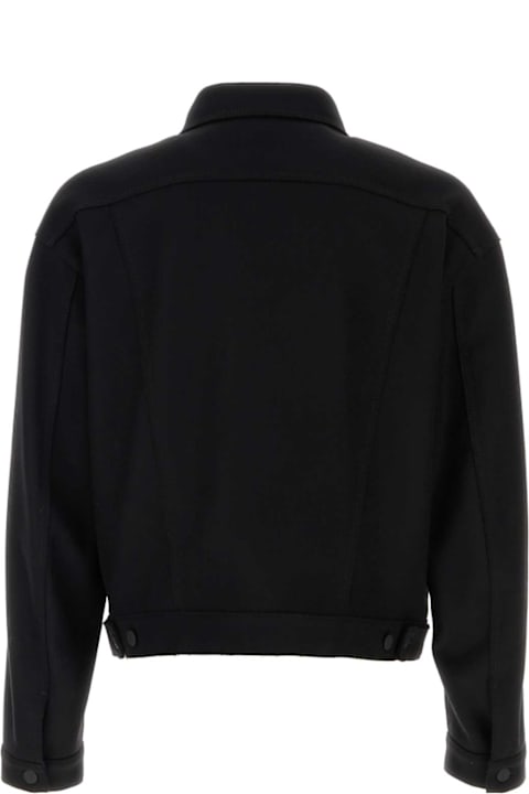 أدوات منزلية Dsquared2 Black Wool Blend Wool Jean Jacket