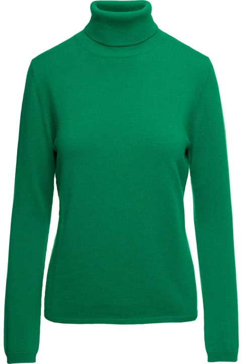 Green Long Sleeves Turtleneck Pull In Cashmere Woman Allude