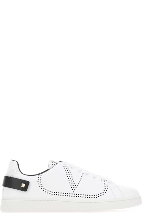 Valentino Garavani White Leather Backnet Sneakers