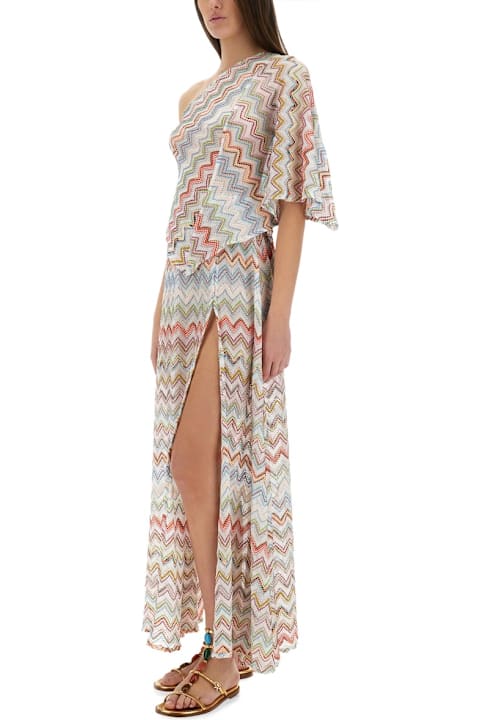 Missoni for Women Missoni One-shoulder Top With 3d Lamé Zig Zags