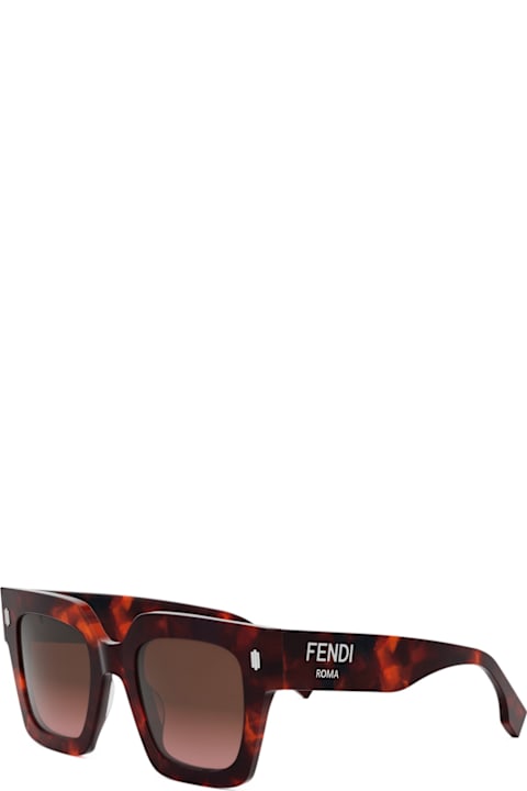 Fendi Eyewear Fe40101i Fendi Roma 54f Havana Rosso Sunglasses