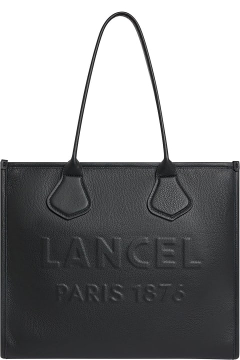 Lancel Totes for Women Lancel Black Grained Cowhide Leather Tote Bag