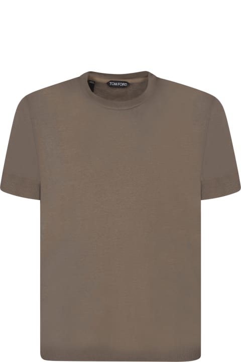 Tom Ford Topwear for Men Tom Ford Ribbed Military Green T-shirt