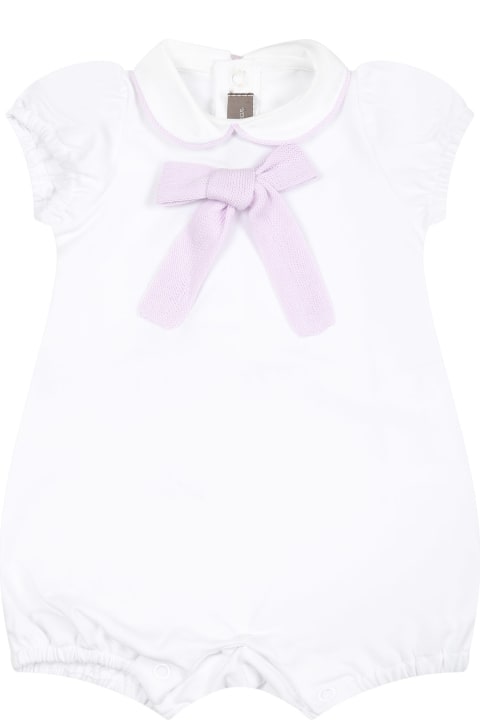 Bodysuits & Sets for Baby Girls Little Bear White Romper For Baby Girl With Bow
