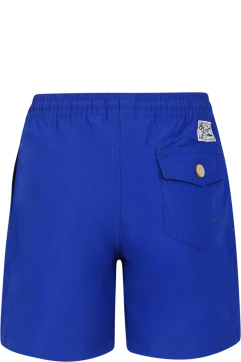 Swimwear for Boys Ralph Lauren Blue Swimsuit For Boy With Polo Bear