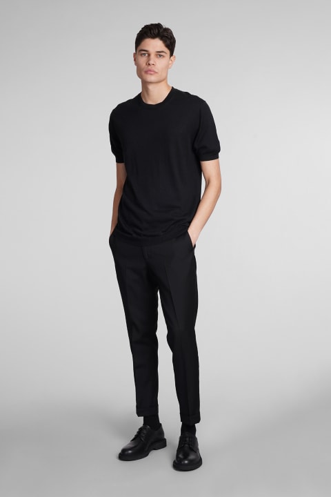 Low Brand Topwear for Men Low Brand K123 Knitwear In Black Silk And Linen