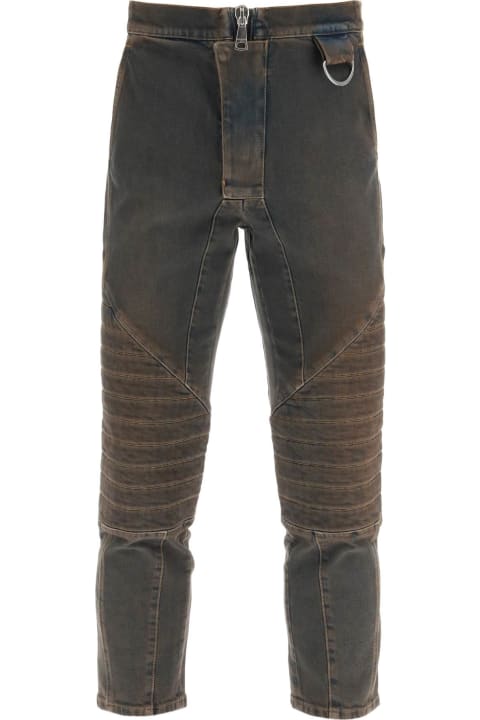 Balmain Clothing for Men Balmain Stretch Jeans With Quilted And Padded Inserts