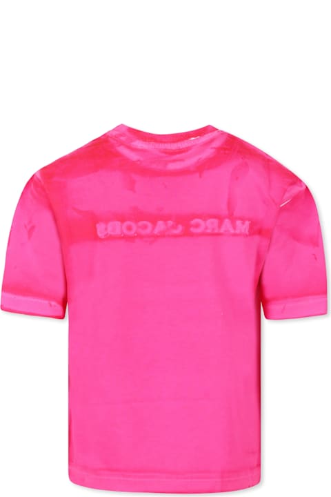 أدوات منزلية Little Marc Jacobs Fuchsia T-shirt For Girl With Logo