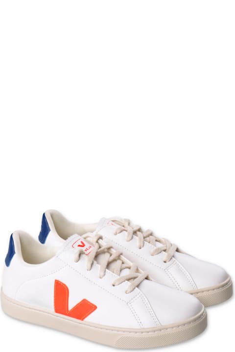 Shoes for Boys Veja Veja Sneakers Bianche In Similpelle Con Lacci Bambino