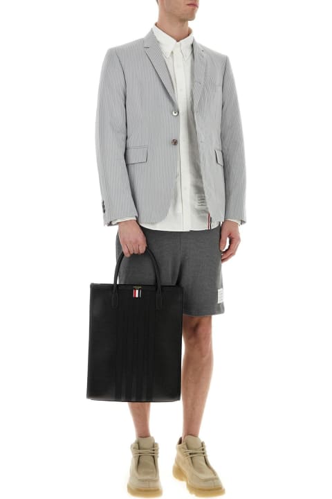 Thom Browne Pants for Men Thom Browne Grey Cotton Bermuda Shorts