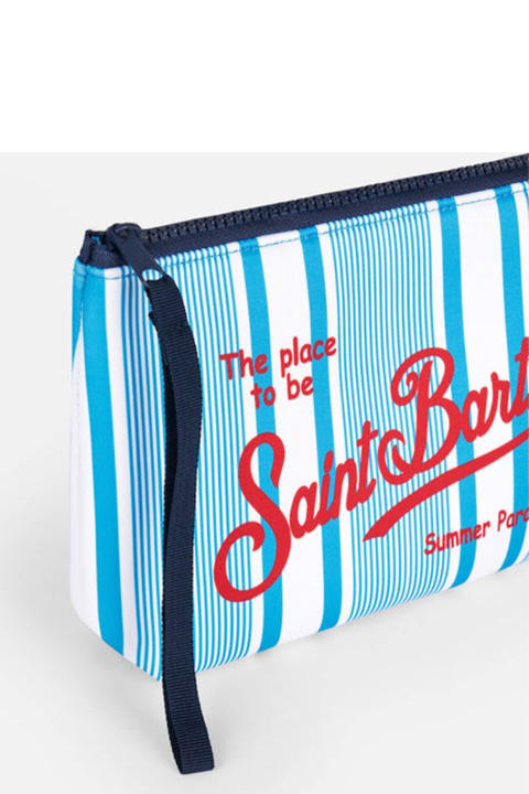 MC2 Saint Barth Clutches for Women MC2 Saint Barth Mc2 Saint Barth Aline Clutch Bag With White And Blue Stripes