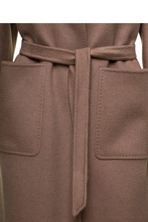 'lilia' Biege Belted Cardigan Coat In Cashmere Woman Max Mara