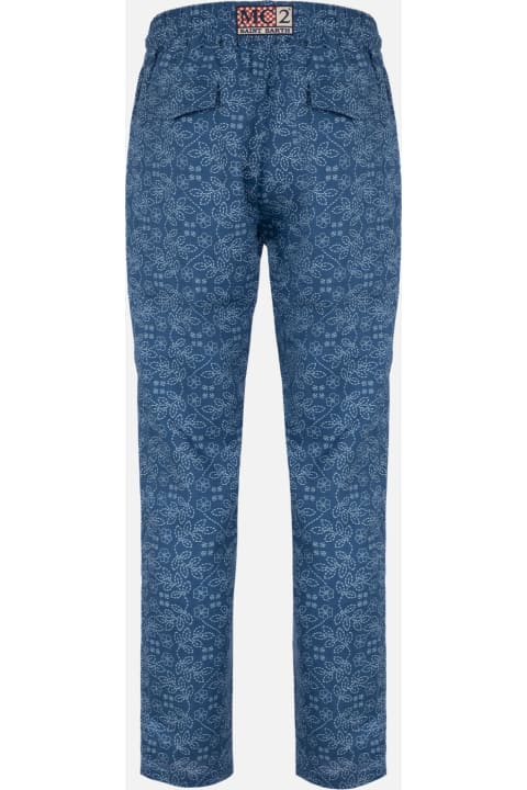 Homeware MC2 Saint Barth Man Printed Linen Calais Pants With Drawstring