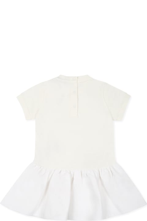 Moncler Bodysuits & Sets for Baby Girls Moncler White Dress For Baby Girl With Logo