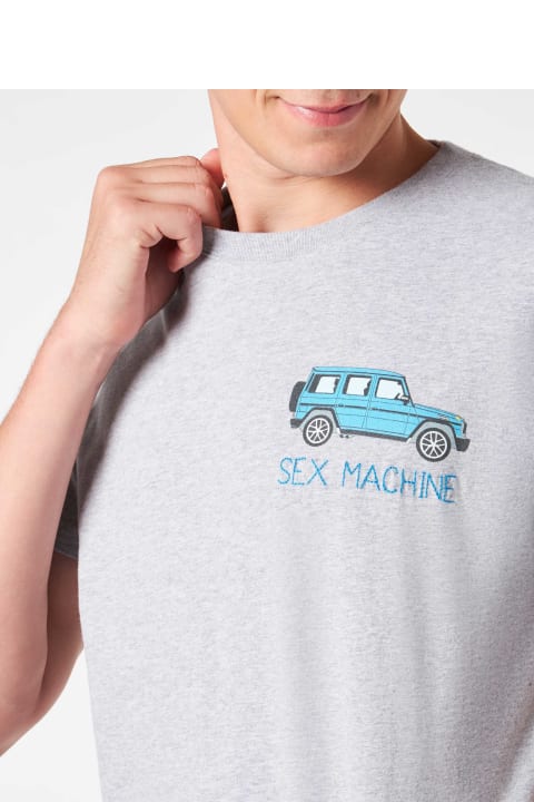 أدوات منزلية MC2 Saint Barth Man Heavy Cotton T-shirt With Sex Machine Embroidery