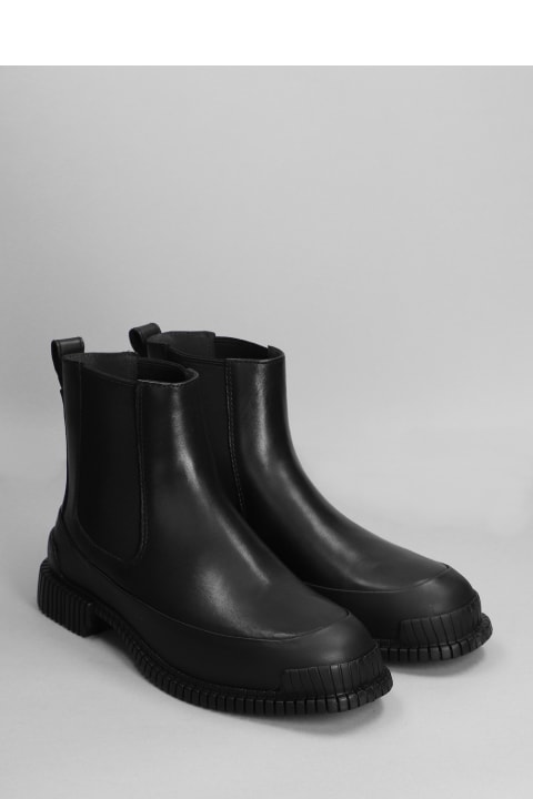 Pix Combat Boots In Black Leather