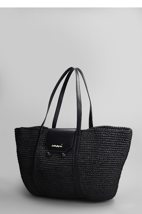 Marni for Women Marni Trunkaroo Tote In Black Raffia