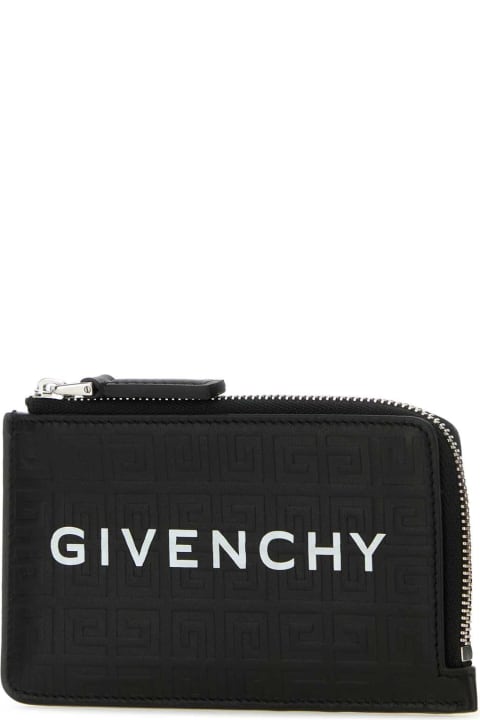 Givenchy for Women Givenchy Black Canvas And Leather G-cut 4g Card Holder