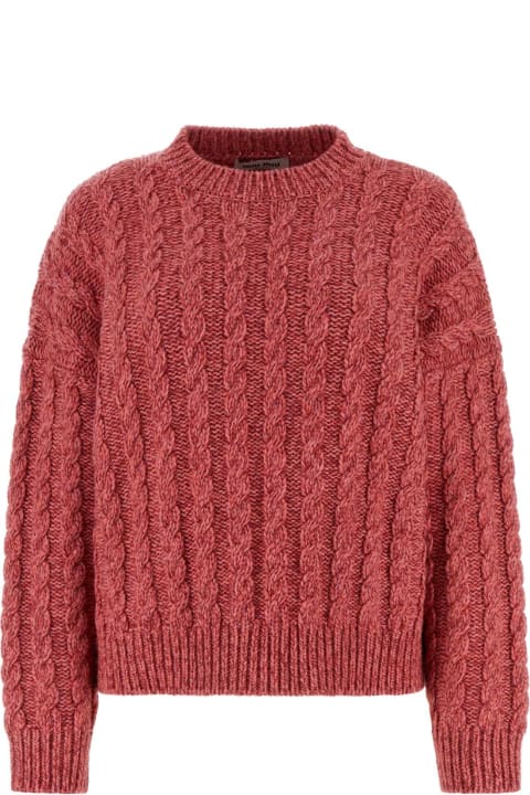 Miu Miu Sweaters for Women Miu Miu Dark Pink Cashmere Blend Sweater