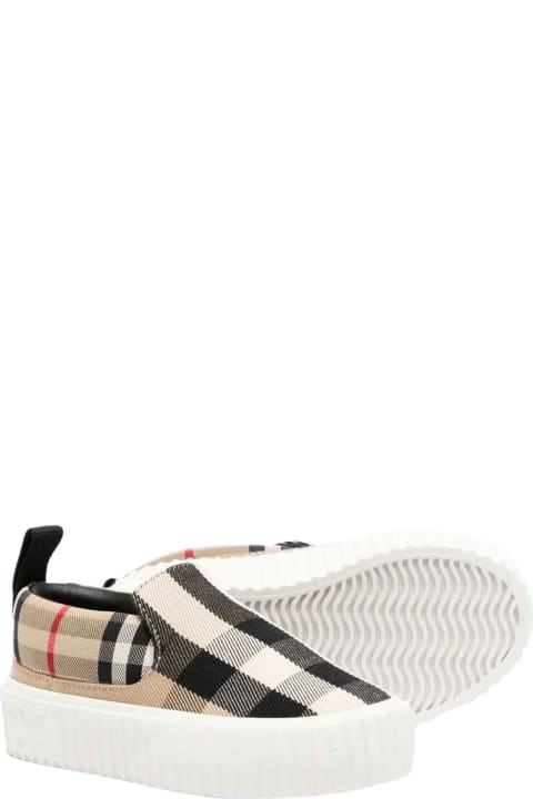 Shoes for Boys Burberry Beige Sneakers Unisex