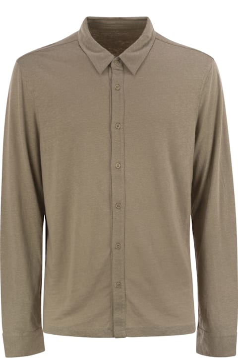 Majestic Filatures Topwear for Men Majestic Filatures Linen Long-sleeved Shirt