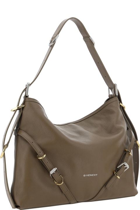 Givenchy Totes for Women Givenchy Taupe Leather Medium 'voyou' Shoulder Bag