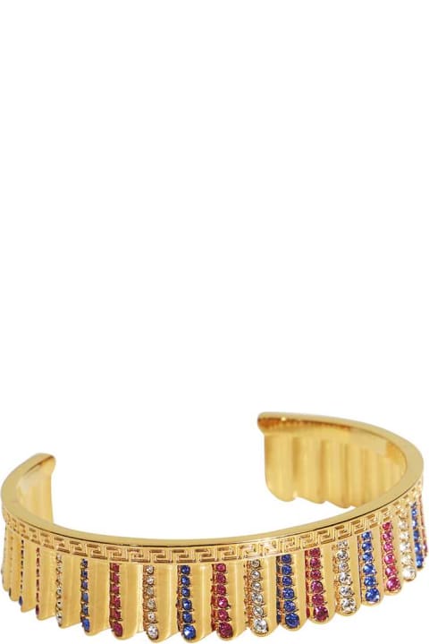 Versace Bracelets for Women Versace Embellished Gold-tone Metal Bracelet