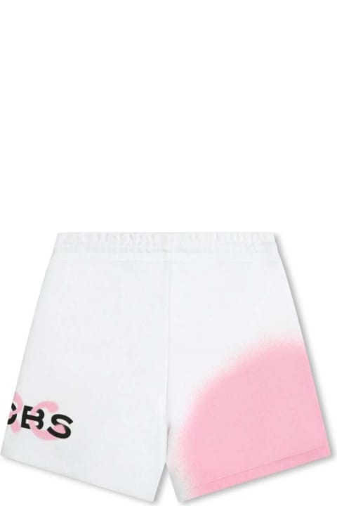 Little Marc Jacobs Bottoms for Girls Little Marc Jacobs White And Pink Shorts With Logo Lettering Print In Cotton Girl