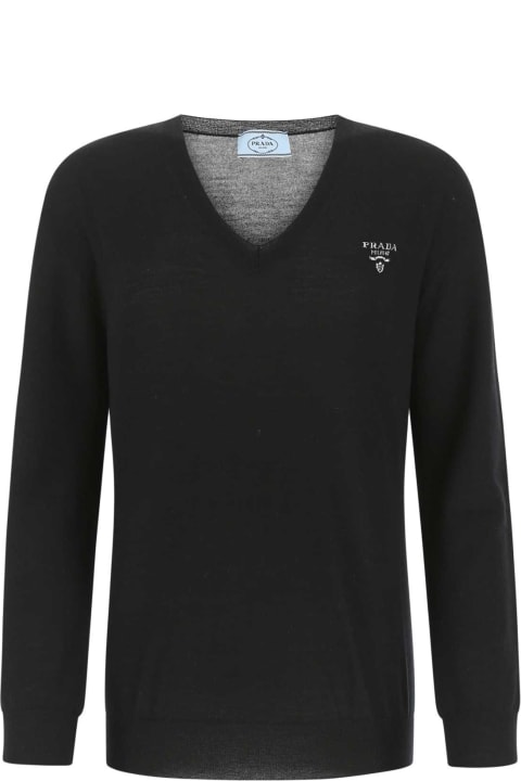 Prada Sweaters for Women Prada Black Cashmere Blend Sweater