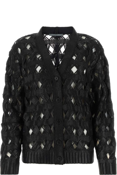 Alberta Ferretti Sweaters for Women Alberta Ferretti Black Cotton Blend Cardigan