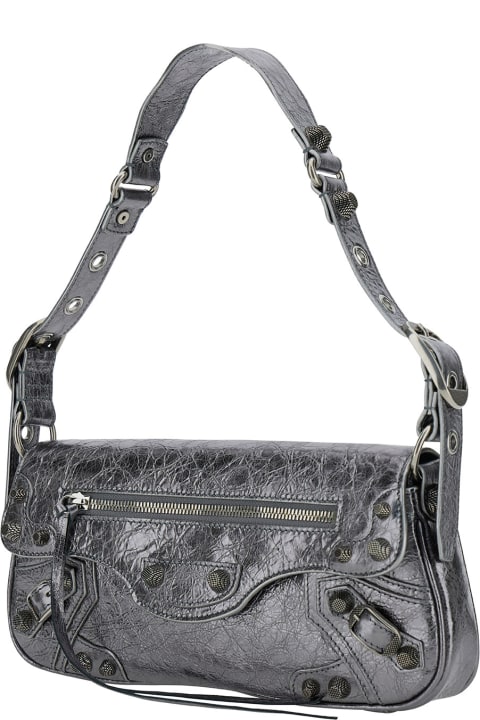 Fashion for Women Balenciaga 'le Cagole S' Metallic Shoulder Bag With Front Flap In Leather Woman
