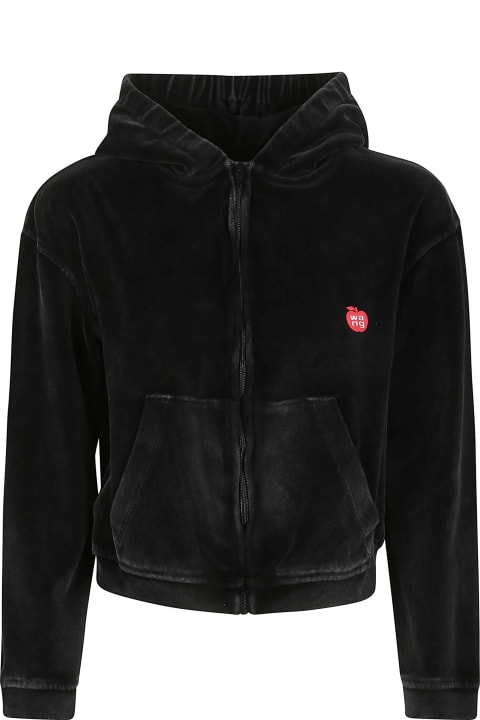 T by Alexander Wang Coats & Jackets for Women T by Alexander Wang Apple Logo Shrunken Zip Up Sweatshirt